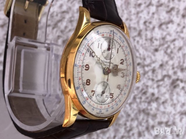 Златен мъжки ръчен часовник-хронограф от 1950г. , снимка 4 - Мъжки - 22113662