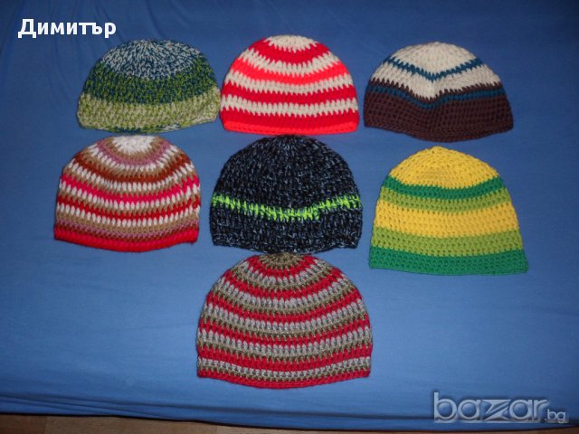 Продавам ръчно плетени шапки, снимка 1 - Шапки - 13750183