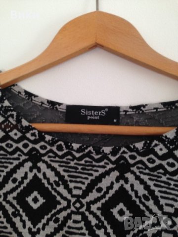 Блуза в черно и бяло, снимка 2 - Блузи с дълъг ръкав и пуловери - 24355779