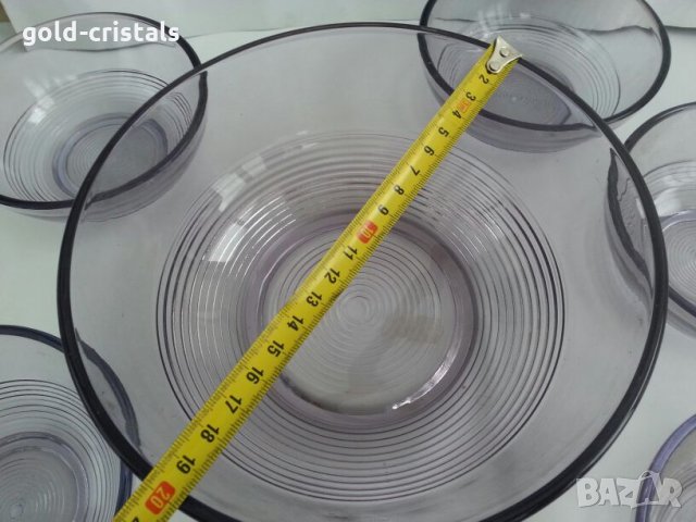 Стъклени купички и купа, снимка 3 - Антикварни и старинни предмети - 25525683