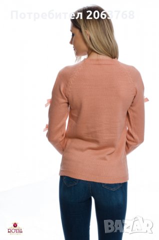 🎀 Дамски Пуловер с Декорирани 🎀 на ръкава 🎀, снимка 3 - Блузи с дълъг ръкав и пуловери - 23693687