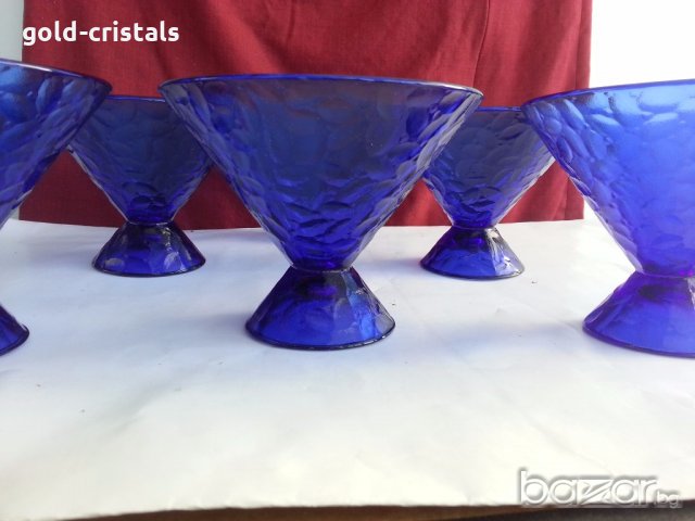 чаши купи кобалтово синьо стъкло, снимка 13 - Антикварни и старинни предмети - 20529394