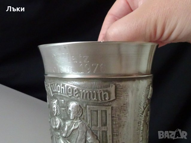 Гравирана чаша,халба от калай BMF. , снимка 6 - Антикварни и старинни предмети - 25737095