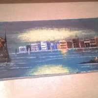 bernad-картина с яхти/море-100х35см-внос швеицария, снимка 1 - Колекции - 26042894