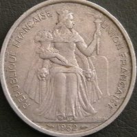 5 франка 1952, Нова Каледония, снимка 2 - Нумизматика и бонистика - 24861150