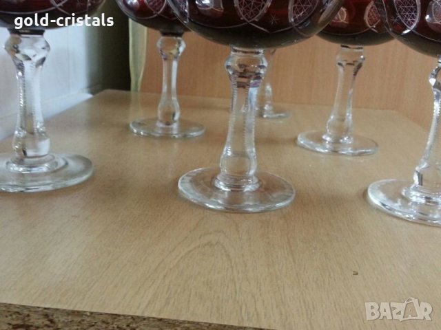 сервиз кристални чаши цветен кристал, снимка 8 - Антикварни и старинни предмети - 25662847