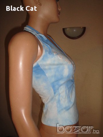Кокетен светлосин дамски потник / топ,с гол гръб,дамска блуза/тениска без ръкави,ръкав,дамско бюстие, снимка 2 - Потници - 9015603