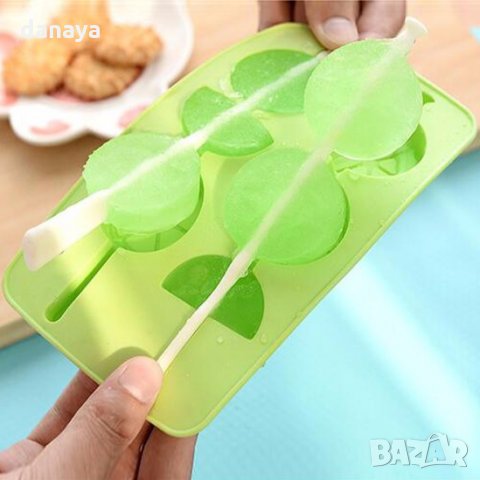 Силиконова форма за ледени близалки със стик лимонови резенчета, снимка 3 - Домашни потреби и битова химия - 21952767