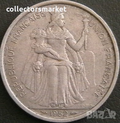 5 франка 1952, Нова Каледония, снимка 2 - Нумизматика и бонистика - 24861150