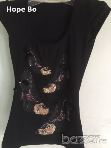 Топ с панделки, камъни, пайети, снимка 2 - Корсети, бюстиета, топове - 14472851