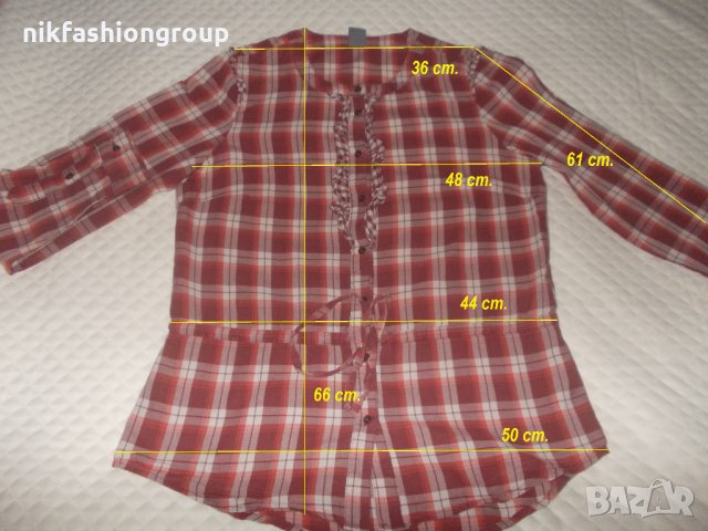 Карирана риза в червено М размер, снимка 4 - Ризи - 22943767