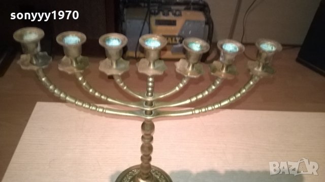 евреиски свещник-33х33х12см-внос швеция, снимка 11 - Колекции - 23431455