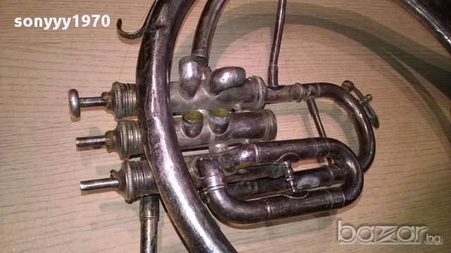 АНТИК-ретро колекция-Тромбон 65/35см-сребро-внос швеицария, снимка 11 - Духови инструменти - 15002831
