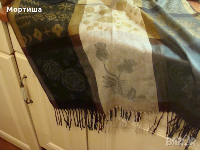 100% Кашмир красив шал, снимка 6 - Шалове - 23267374