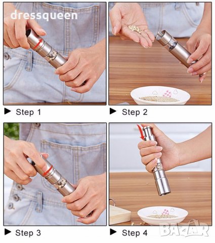 1947 Мелничка за сол и пипер тип Помпа, снимка 8 - Прибори за хранене, готвене и сервиране - 23495704