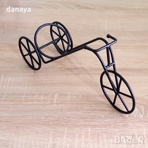 Метална стойка за бутилка вино Велосипед, матирано черен цвят, снимка 5 - Други - 25925992
