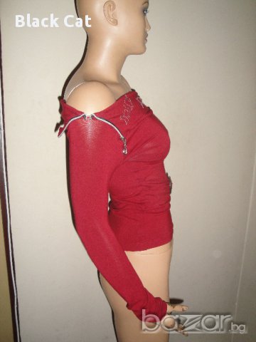 Елегантна червена дамска блуза с дълъг ръкав, реплика на "Dolce&Gabbana", "D&G", дамски топ, ръкави, снимка 2 - Блузи с дълъг ръкав и пуловери - 9205115