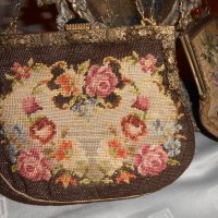 Колекционерска дамска чанта с черен камък 190- 1920 г, снимка 1 - Антикварни и старинни предмети - 23111937