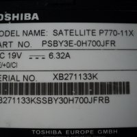 Toshiba Satellite – P770-11X   , снимка 5 - Части за лаптопи - 25783988