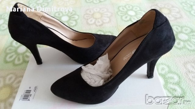 Велурени черни дамски обувки, снимка 2 - Дамски ежедневни обувки - 14662978