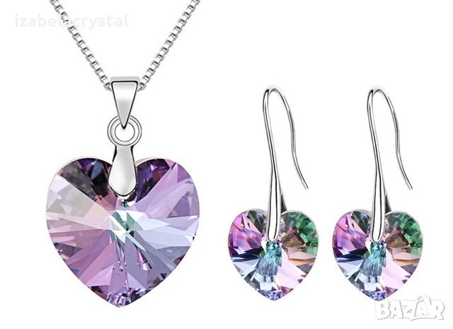 Сваровски Колиета "heart'' Crystals from #SWAROVSKI®, снимка 4 - Колиета, медальони, синджири - 20688198