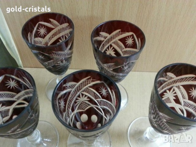 Сервиз кристални чаши цветен кристал , снимка 10 - Антикварни и старинни предмети - 24686579