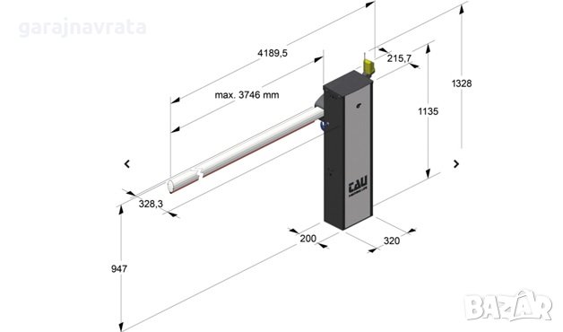 Паркинг бариера   италианска   TAU SERIES 800RBLO – 3 или 4 метра, снимка 3 - Други - 26138987