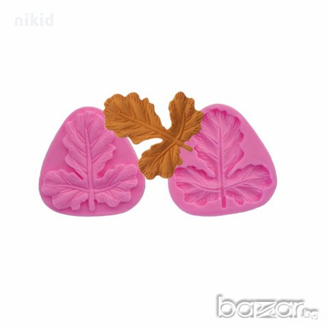 листо индрише здравец вейнър вайнър 2 части релеф силиконов молд форма декор фондан шоколад 