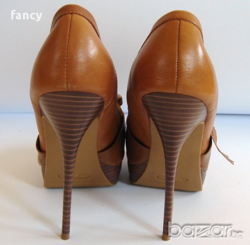 Обувки от естествена кожа на висок ток, снимка 4 - Дамски обувки на ток - 5943484