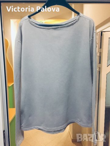 Красива блуза,сиво-синя, снимка 4 - Блузи с дълъг ръкав и пуловери - 24192698