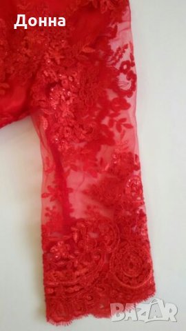 Червена рокля дантела , снимка 8 - Рокли - 21797629