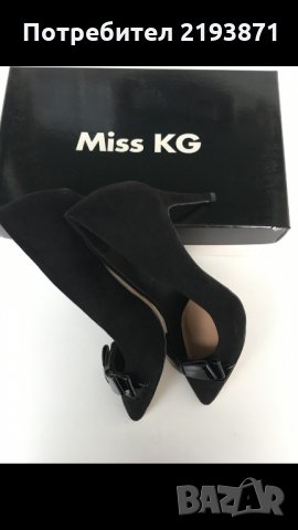 Елегантни черни велурени обувки Kurt Geiger номер 37 и номер 40, снимка 4 - Дамски обувки на ток - 24280076