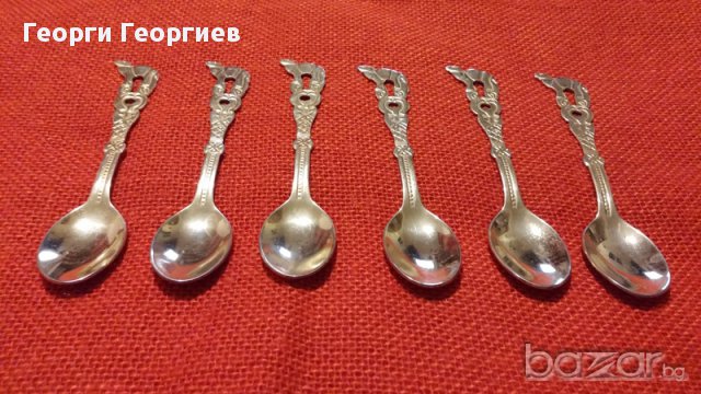 Уникални старинни японски лъжички за кафе с позлата, сет от 6 броя, снимка 4 - Антикварни и старинни предмети - 12950920