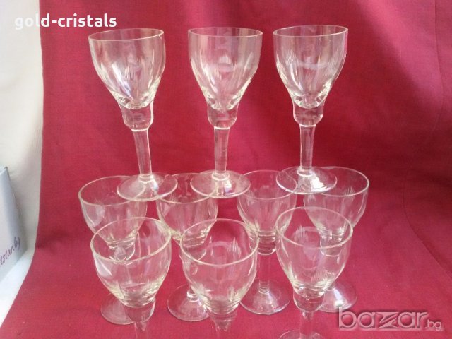 Ретро. стъклени чаши за ракия  гравирани, снимка 3 - Антикварни и старинни предмети - 19108737