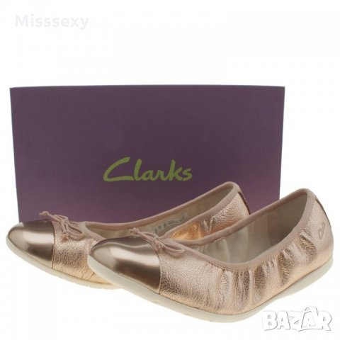 ПРОМО 🍊 CLARKS 36 & 37 номер 🍊 Дамски балерини от ест. кожа ROSE&GOLD нови с кутия, снимка 3 - Дамски ежедневни обувки - 21982149