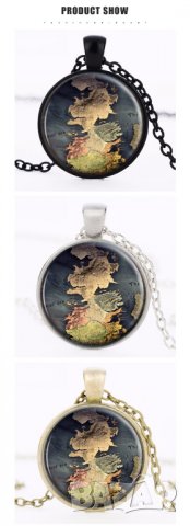 Weateros Карта на Светът на Игра на Тронове, снимка 2 - Колиета, медальони, синджири - 25293330