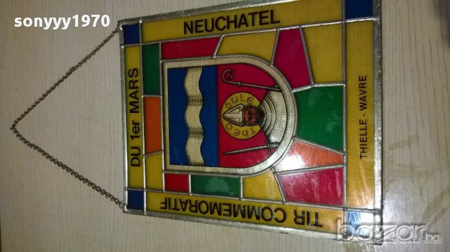 NEUCHATEL-Витраж-31/24см-внос швеицария, снимка 10 - Антикварни и старинни предмети - 13947747