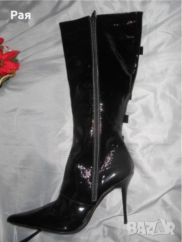 Елегантни ботуши лак и кожа на фирма Luichiny , снимка 8 - Дамски ботуши - 23847465