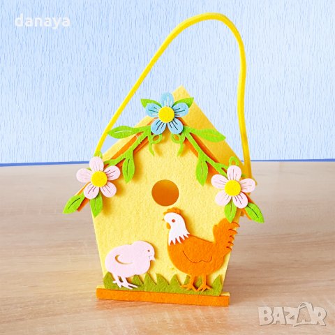 Кошница за великденски яйца къщичка декорацияза Великден, снимка 2 - Декорация за дома - 24742124
