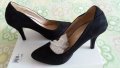 Велурени черни дамски обувки, снимка 2