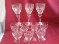 Ретро. стъклени чаши за ракия  гравирани, снимка 3