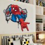 Дупка мрежа спайдърмен Spiderman стикер постер лепенка за стена детска стая самозалепващ