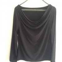 Елегантна черна блуза, снимка 3 - Блузи с дълъг ръкав и пуловери - 24300427
