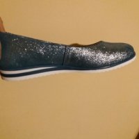 Дам.обувки-/ест.кожа/-№40-цвят-Blue silver/брокатен ефект/., снимка 4 - Дамски ежедневни обувки - 22329587