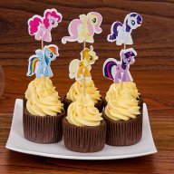 24 бр Малкото Пони My Little Pony топери украса декорация за мъфини кексчета торта и парти, снимка 2 - Други - 18094636