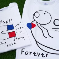 За ВЛЮБЕНИ! LOVE STORY тениски за двойки в цвят по избор! Поръчай модел с твоя ИДЕЯ!, снимка 2 - Тениски - 13321956