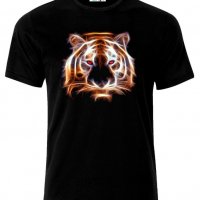 Мъжка тениска Glowing Tiger Art, снимка 1 - Тениски - 21403010