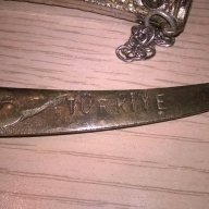 Turkiye-нож с кания-метални-19см-внос швеицария, снимка 8 - Антикварни и старинни предмети - 15882661