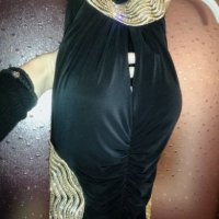 Бална/официална рокля в черно със златно размер С , снимка 3 - Рокли - 24684420