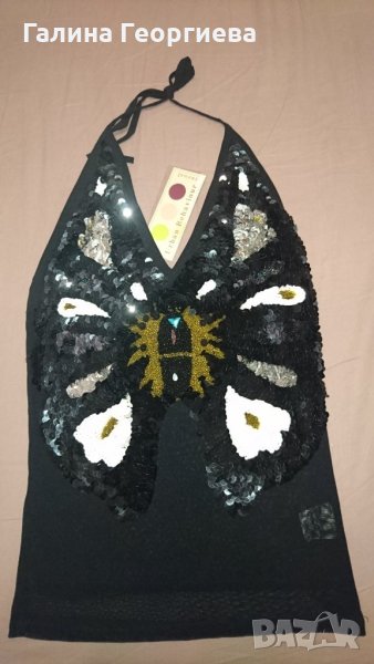 Чисто нов потник с пайети пеперуда, снимка 1